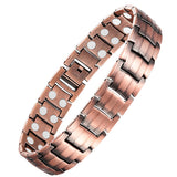 Pulsera magnética Feraco de cobre con doble fila para uso diario y estilo masculino.