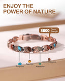 Detalle de turquesa natural en la pulsera Feraco para un look elegante.