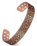 Pulsera Feraco de cobre con magnetos 3800 gauss, vista frontal para uso diario