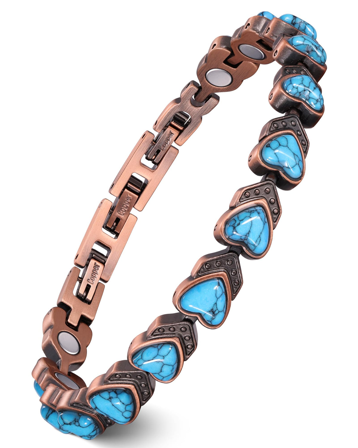 Feraco pulsera de cobre para mujer con diseño bohemio, elegante para uso diario.