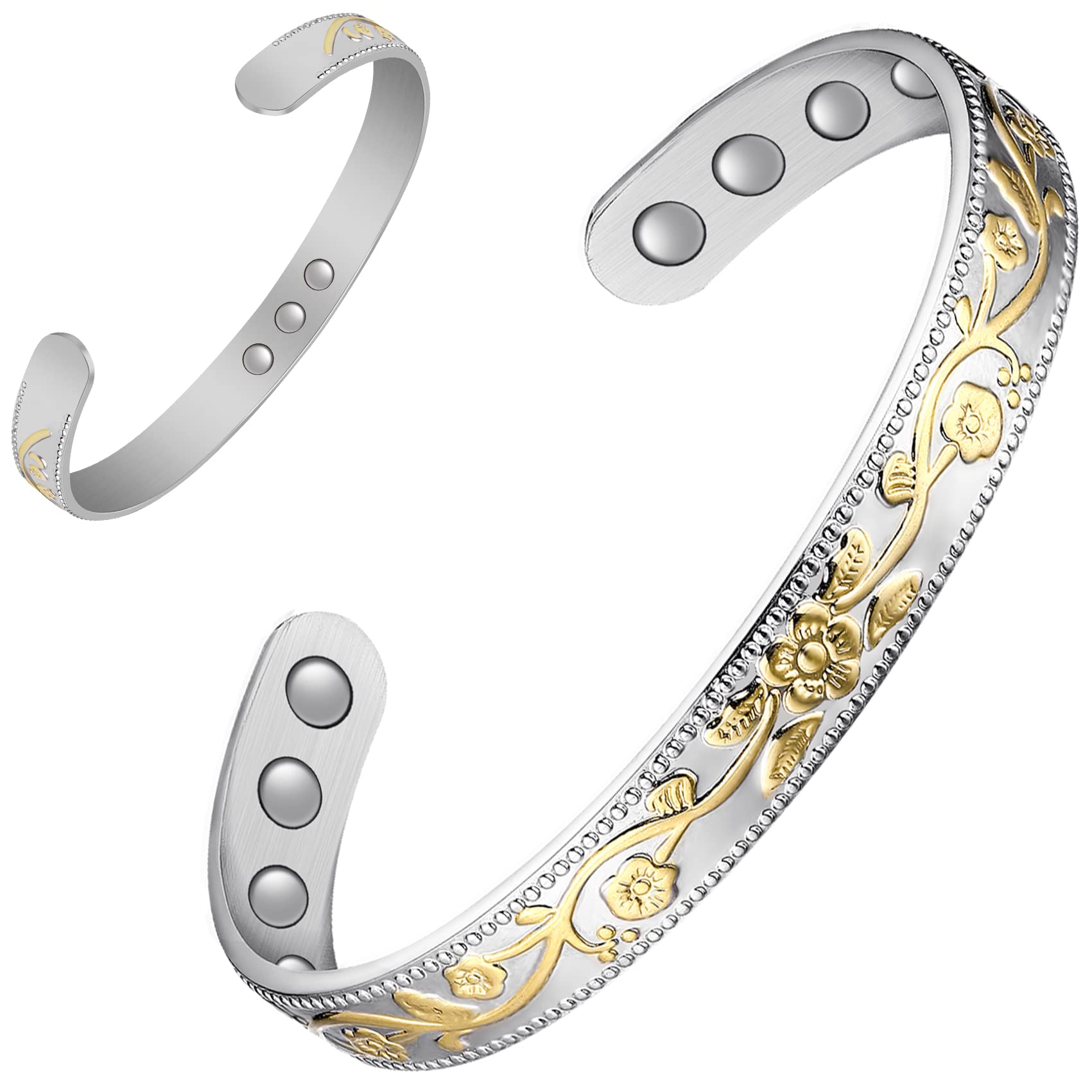 Feraco pulsera cobre mujer, diseño flor, para un look elegante diario.