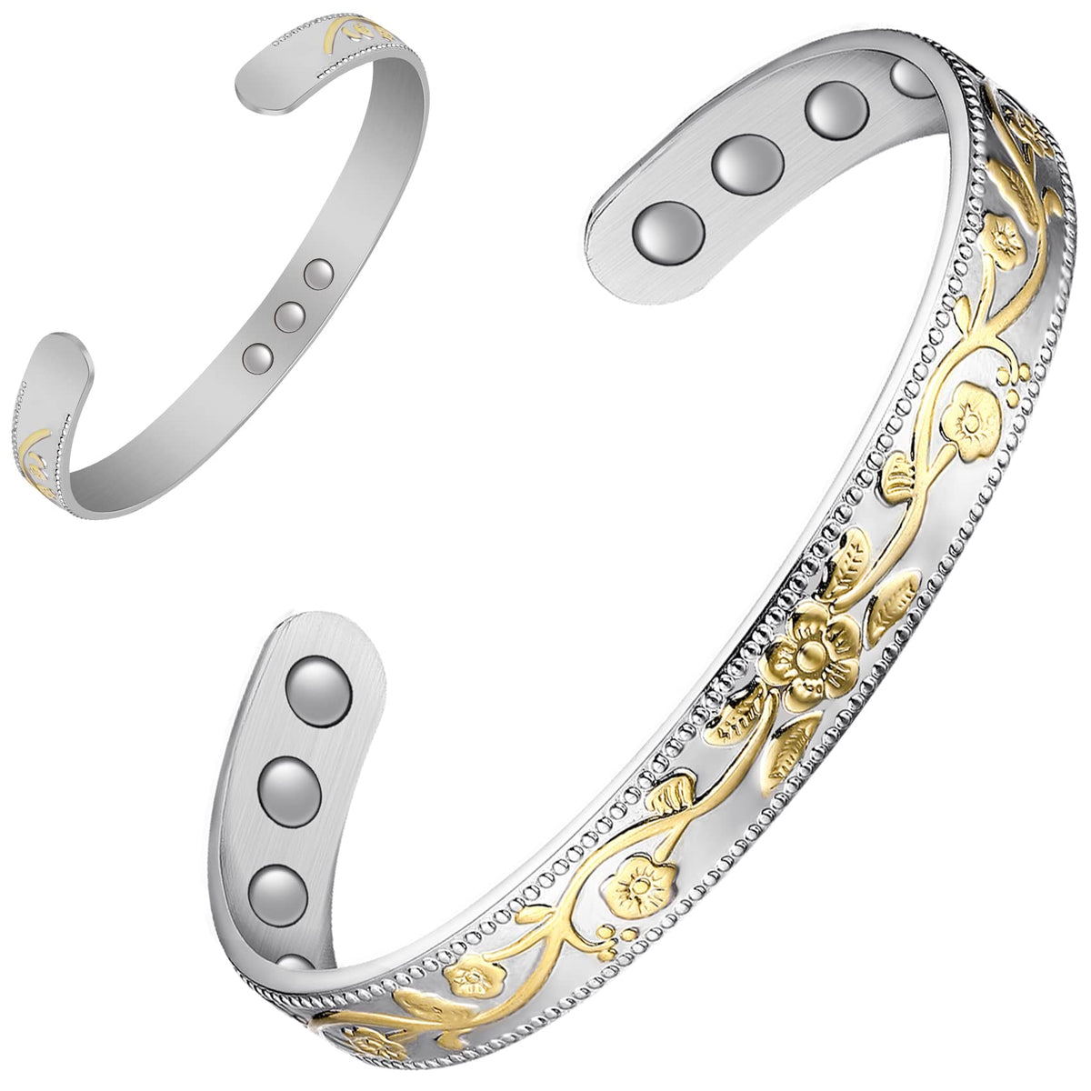 Feraco pulsera cobre mujer, diseño flor, para un look elegante diario.