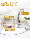 Pulsera Feraco de cobre rosado con imanes de neodimio para estilo moderno.