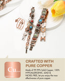 Feraco pulsera de cobre con piedras naturales para un look distintivo