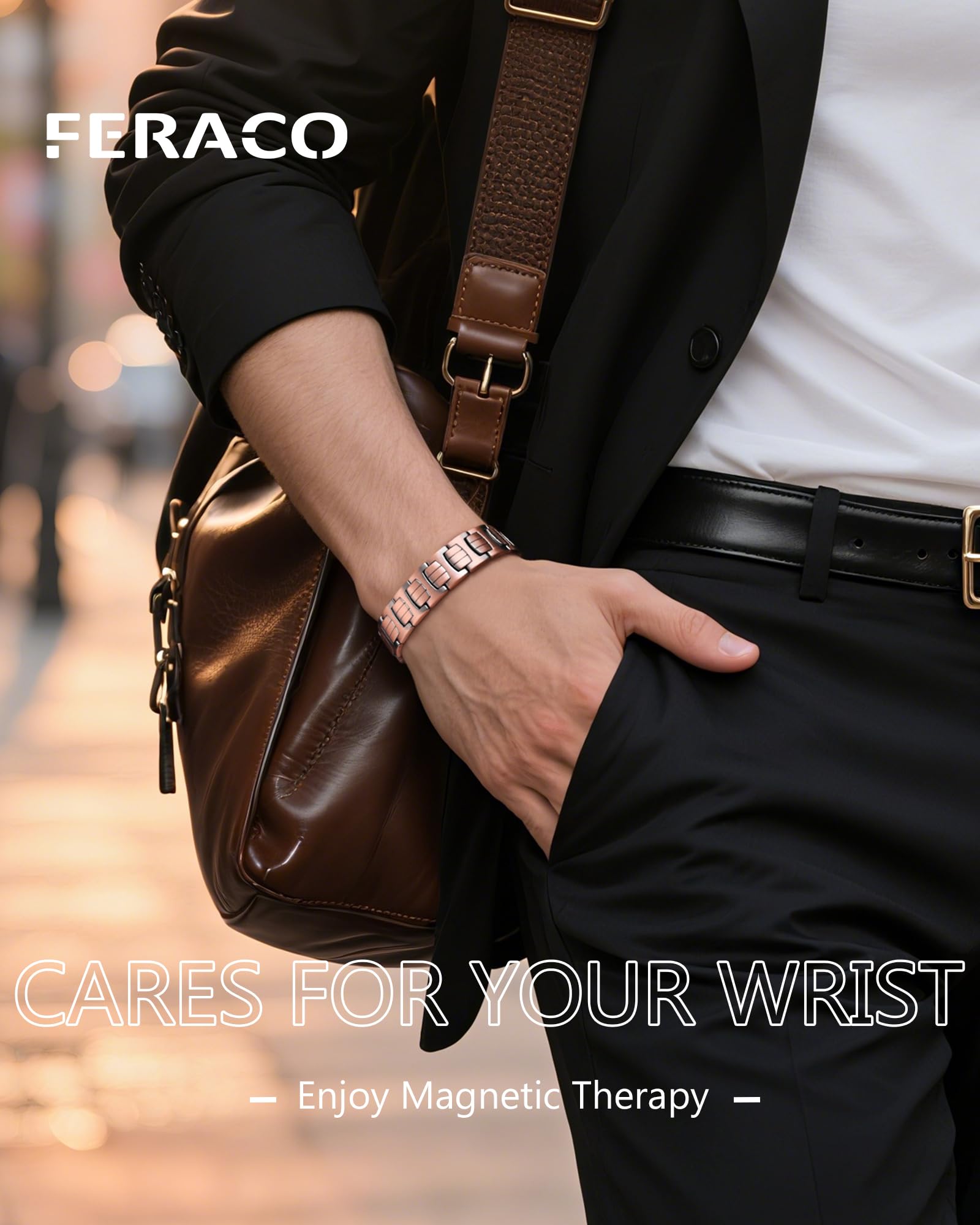 Caja regalo elegante Feraco, pulsera de cobre para regalo