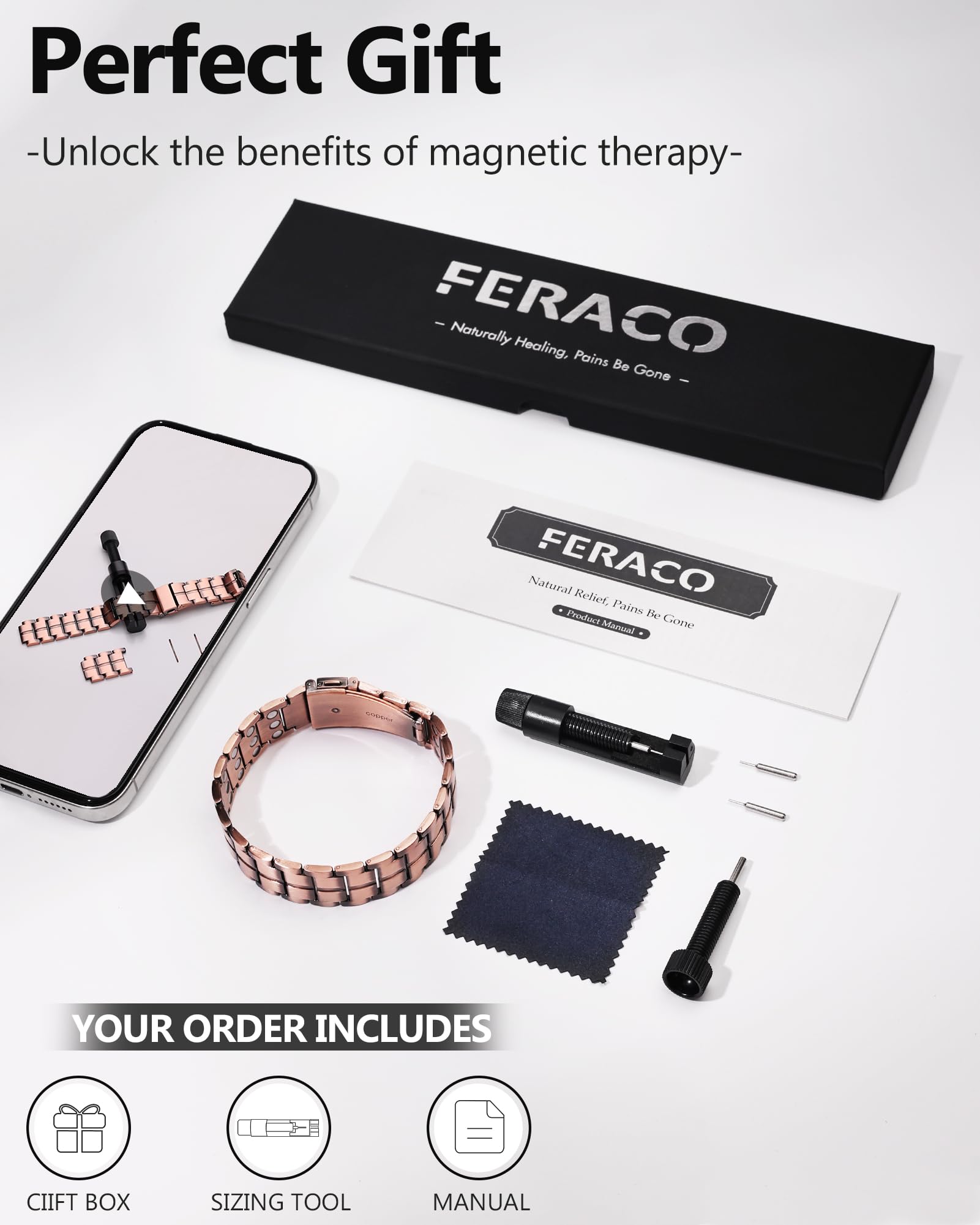 Pulsera de cobre Feraco regalo perfecto para ocasiones especiales