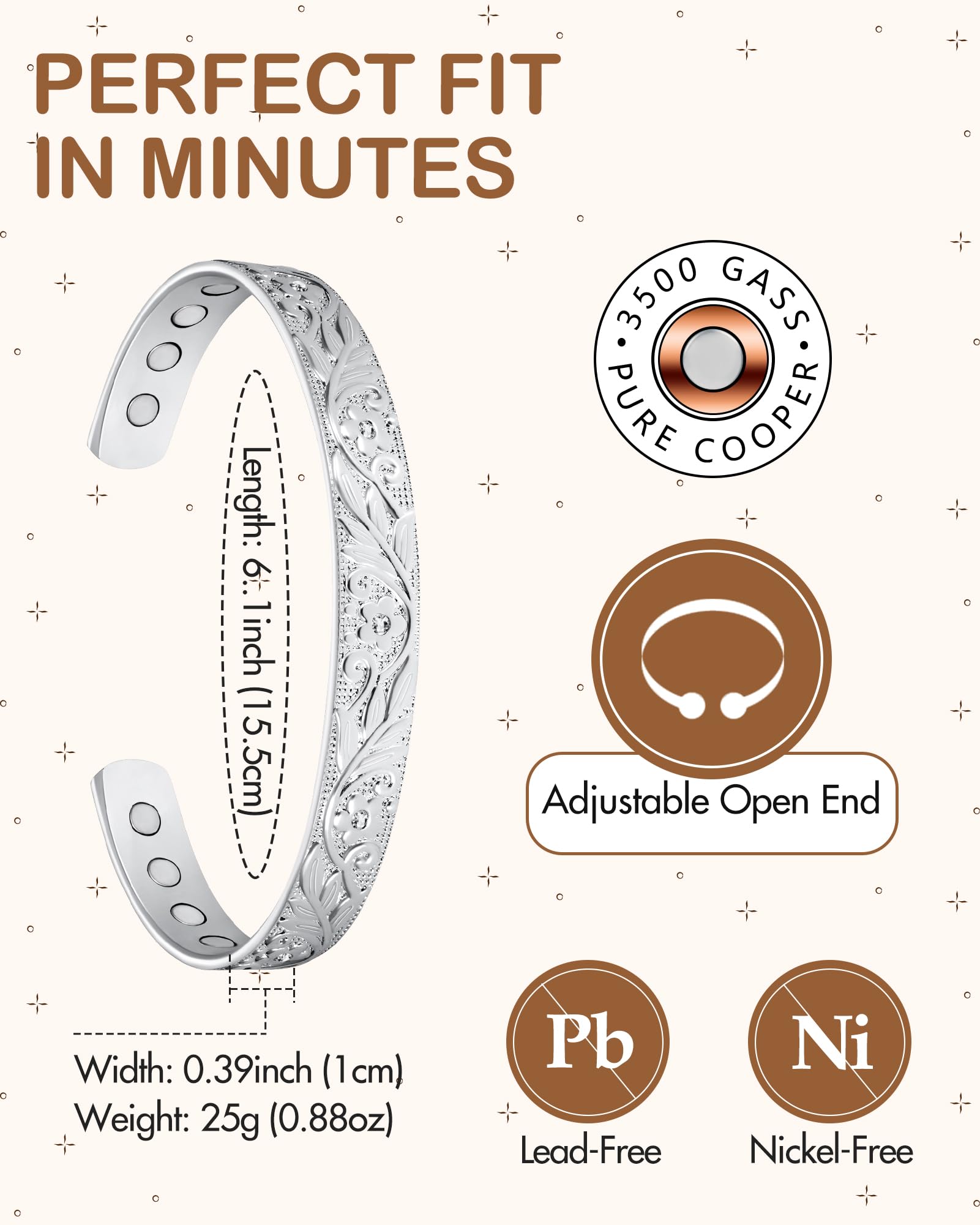Uso diario cómodo y estilo versátil con la pulsera Feraco.