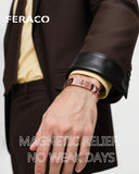 Pulsera Feraco con imanes de 3800 gauss, enfoque en soporte magnético diario.