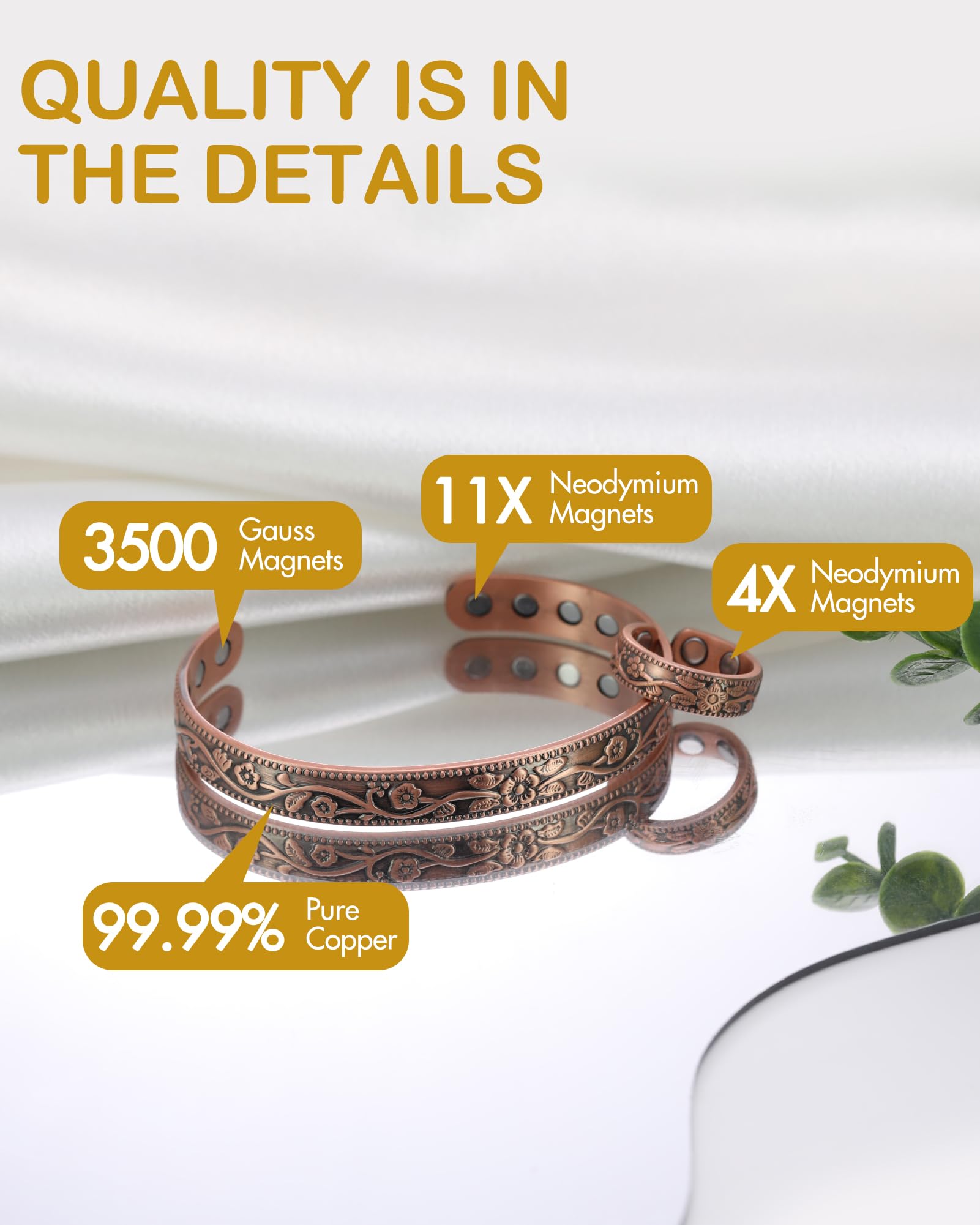 Pulsera Feraco para uso diario con imanes de neodimio.