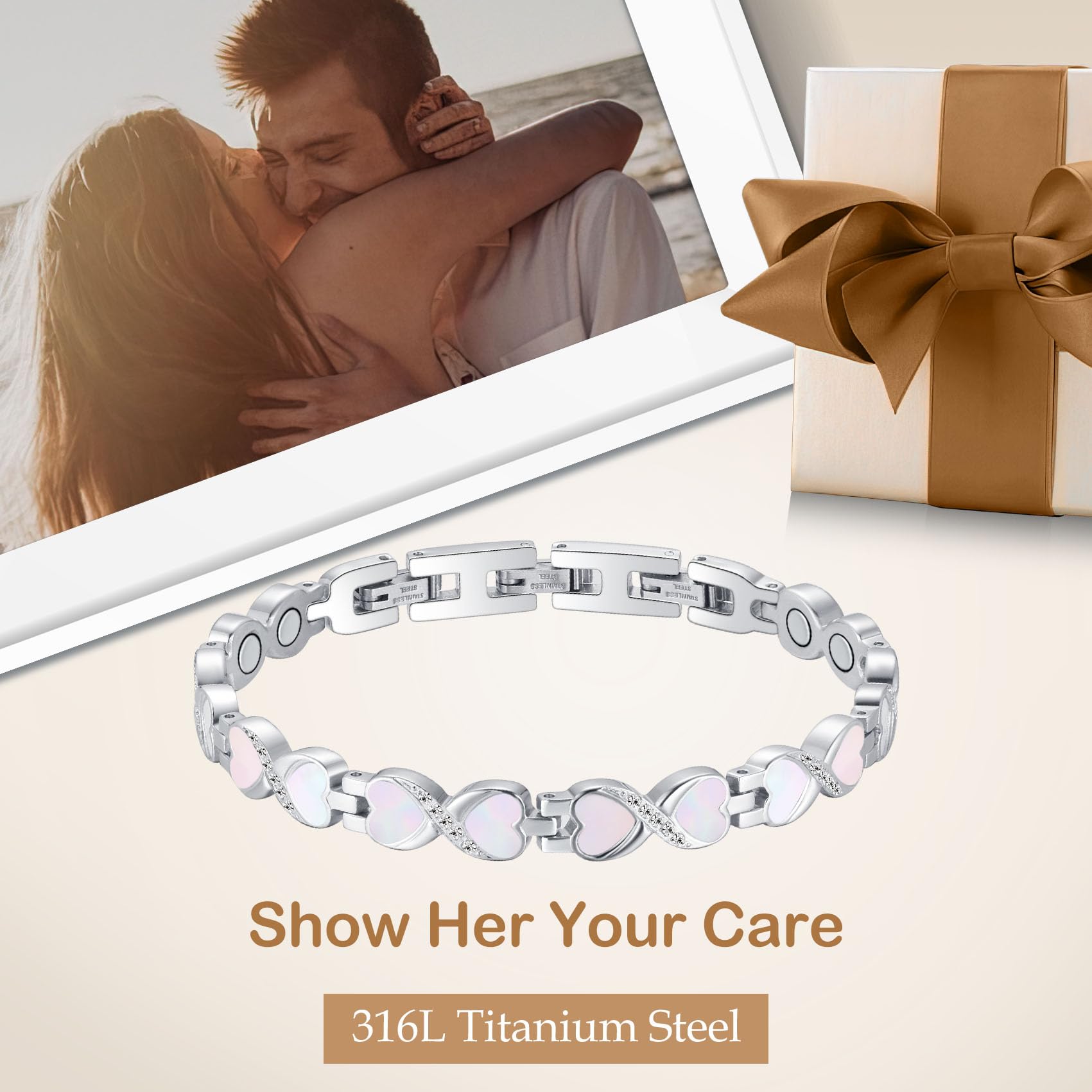 Feraco pulsera magnética, cierre elegante y duradero para regalo especial.