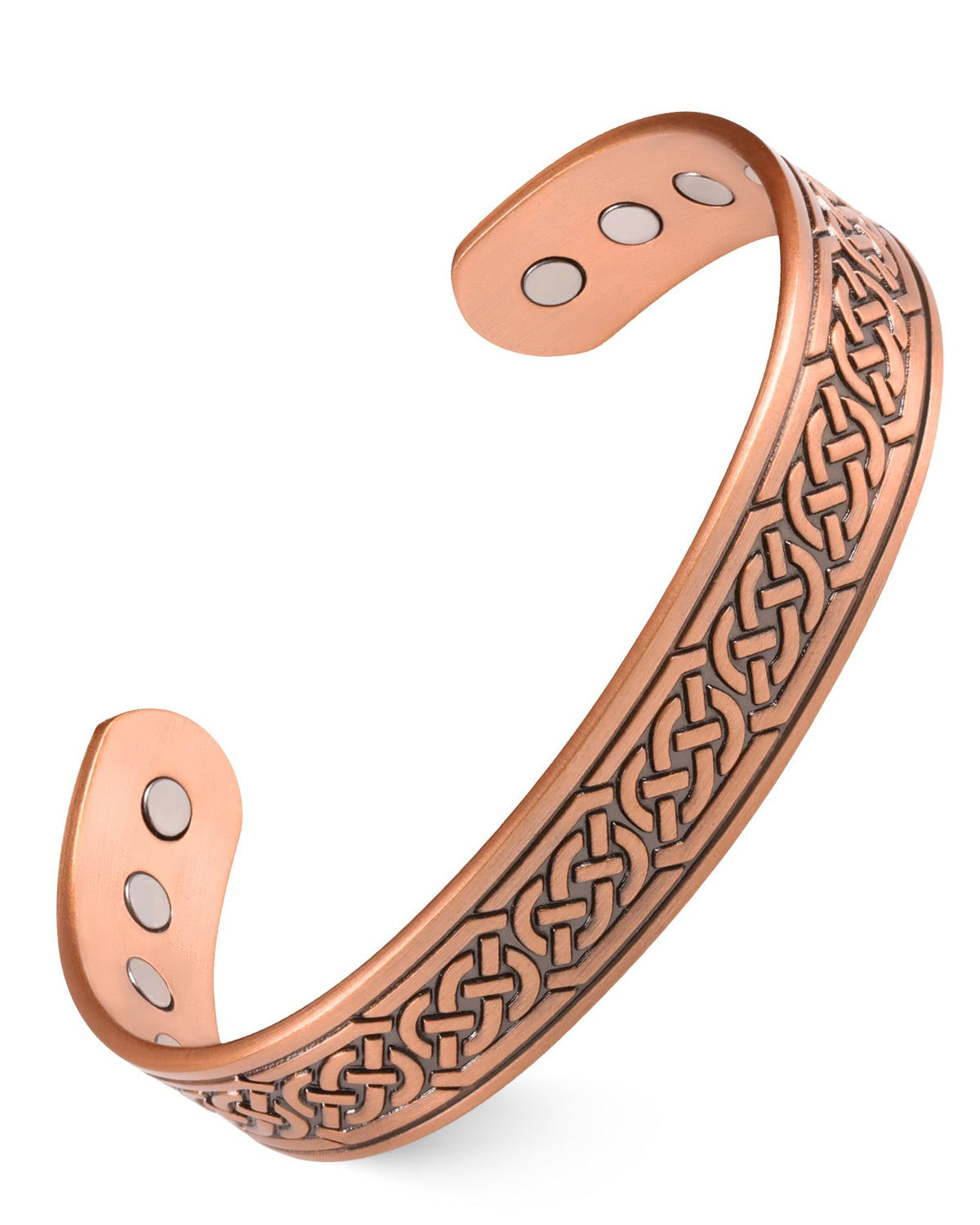 Pulsera magnética Feraco de cobre 12X en primer plano para usar a diario
