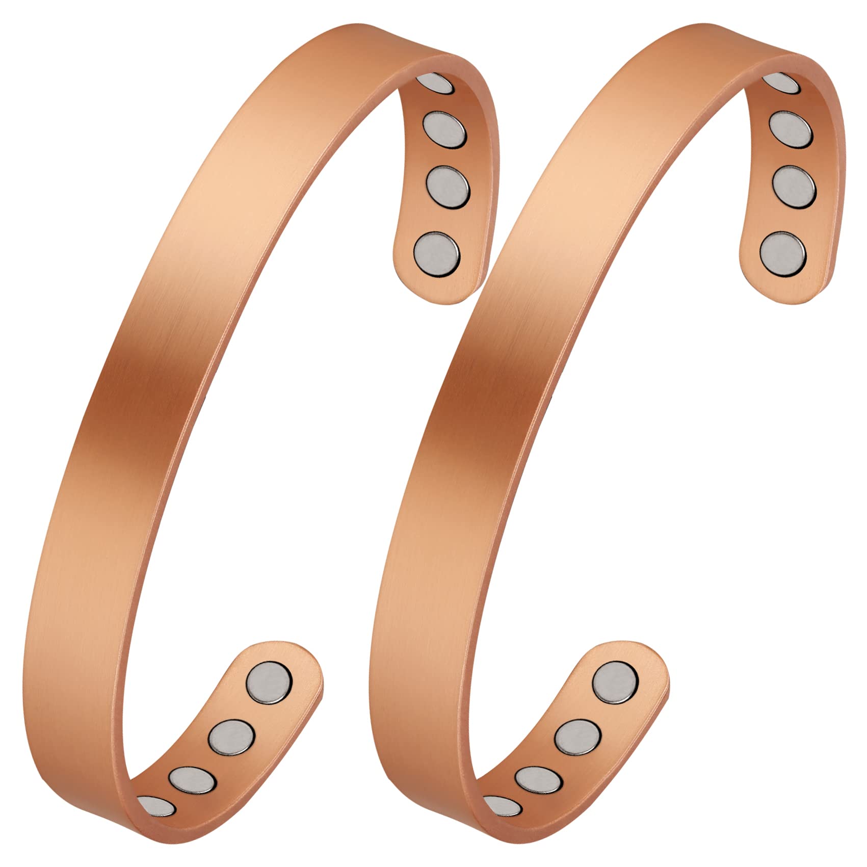 Pulsera magnética de cobre Feraco, vista frontal, cómoda para uso diario.
