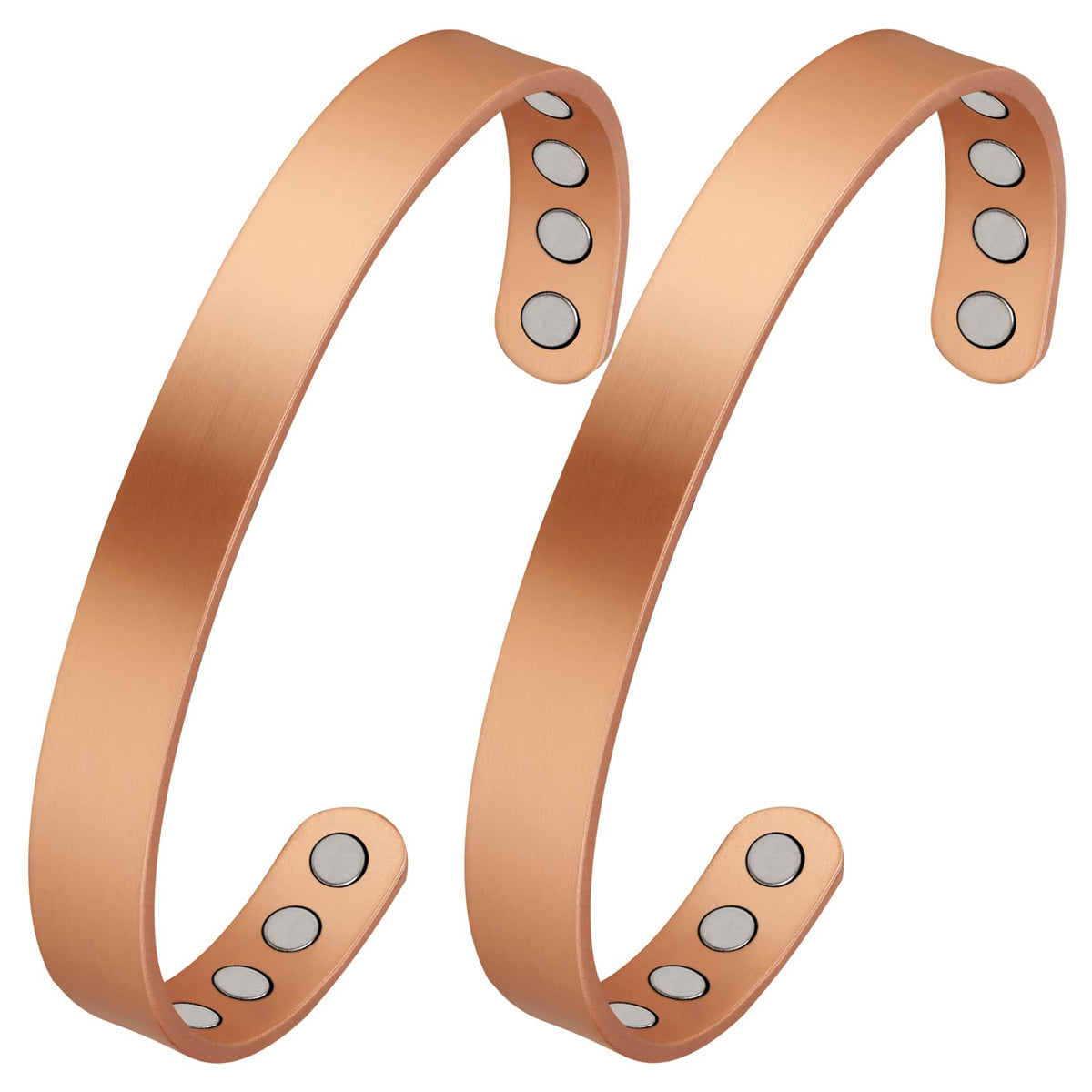Pulsera magnética de cobre Feraco, vista frontal, cómoda para uso diario.