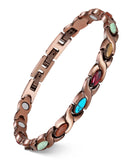 Feraco Pulsera Magnética de Cobre con Turquesa para uso diario y estilo