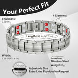 Feraco pulsera magnética con cierre seguro, acabado plateado duradero