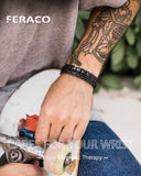 Feraco pulsera magnética, detalle de la hebilla mariposa, cierre seguro