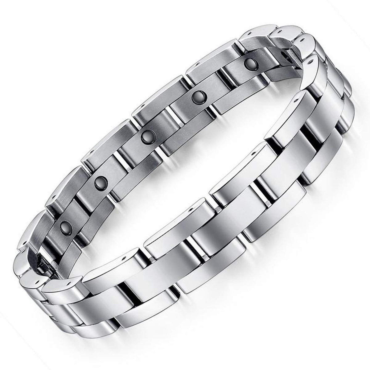 Pulsera magnética Feraco en titanio para hombre, diseño resistente e hipoalergénico para uso diario