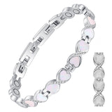 Feraco pulsera magnética para mujer con diseño océano eterno y zirconia brillante.
