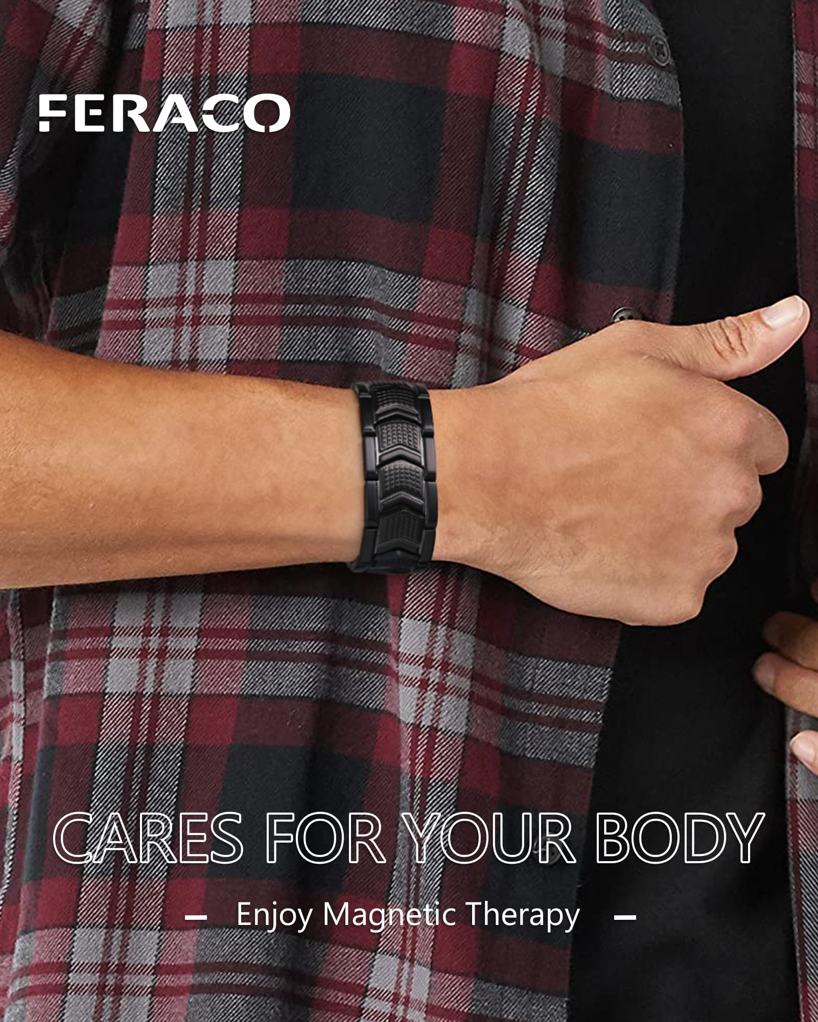 Pulsera Feraco con imanes de neodimio 3800 Gauss para equilibrio de energía