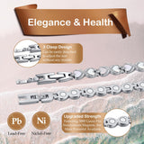 Feraco pulsera magnética de acero inoxidable grado médico con zirconia reluciente.