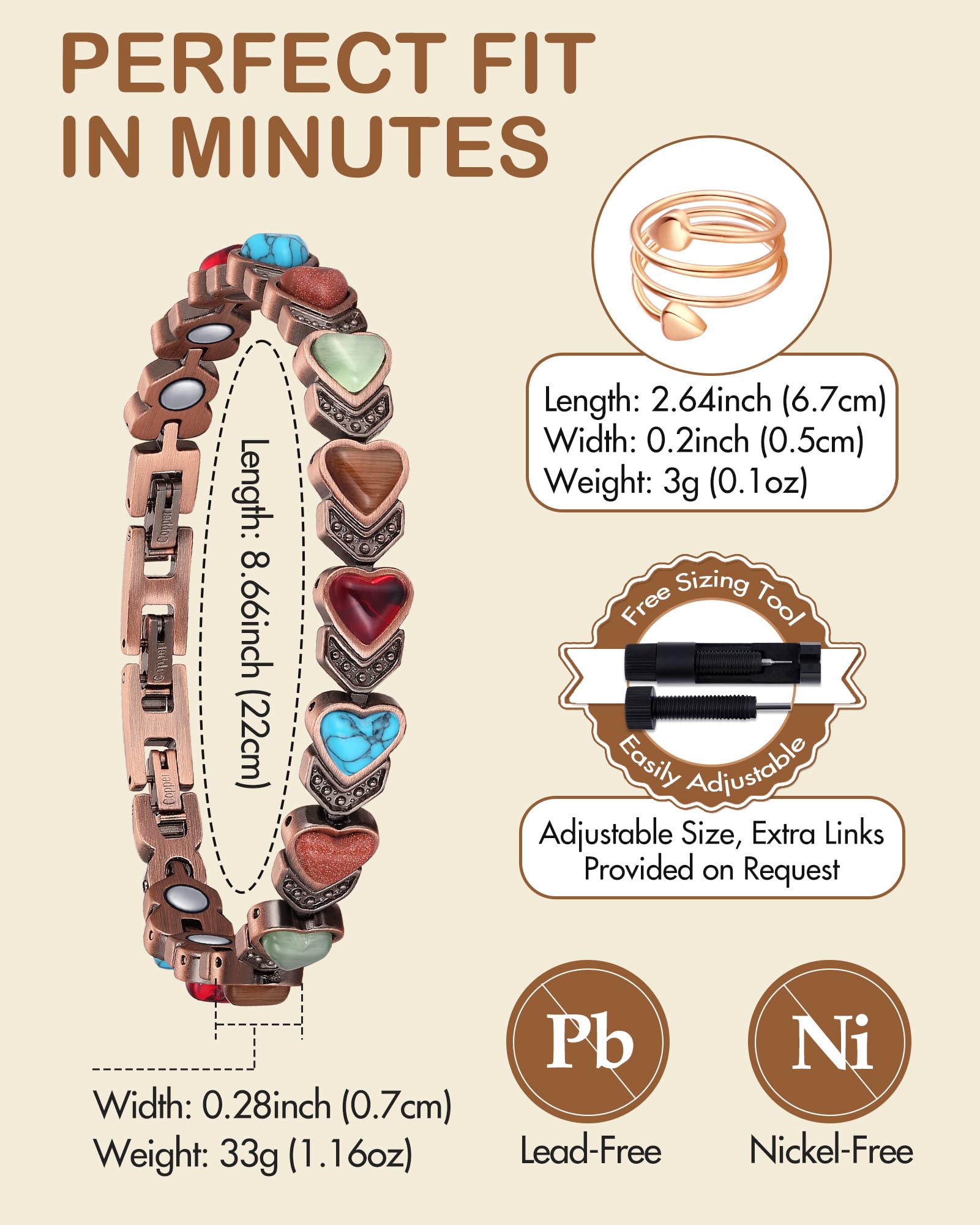 Feraco Pulsera con piedras naturales suma sofisticacion artesanal
