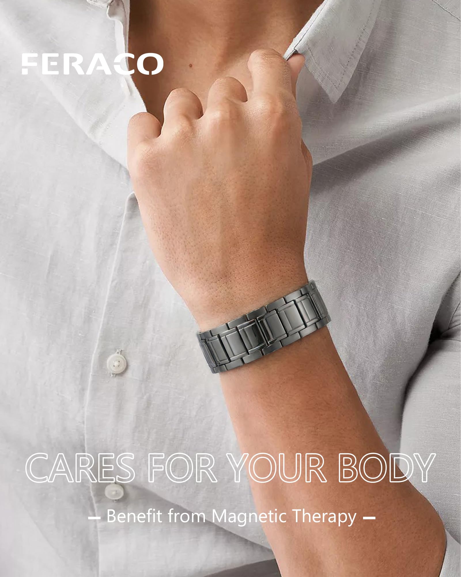 Cierre plegable moderno de la pulsera Feraco, fácil de poner y quitar