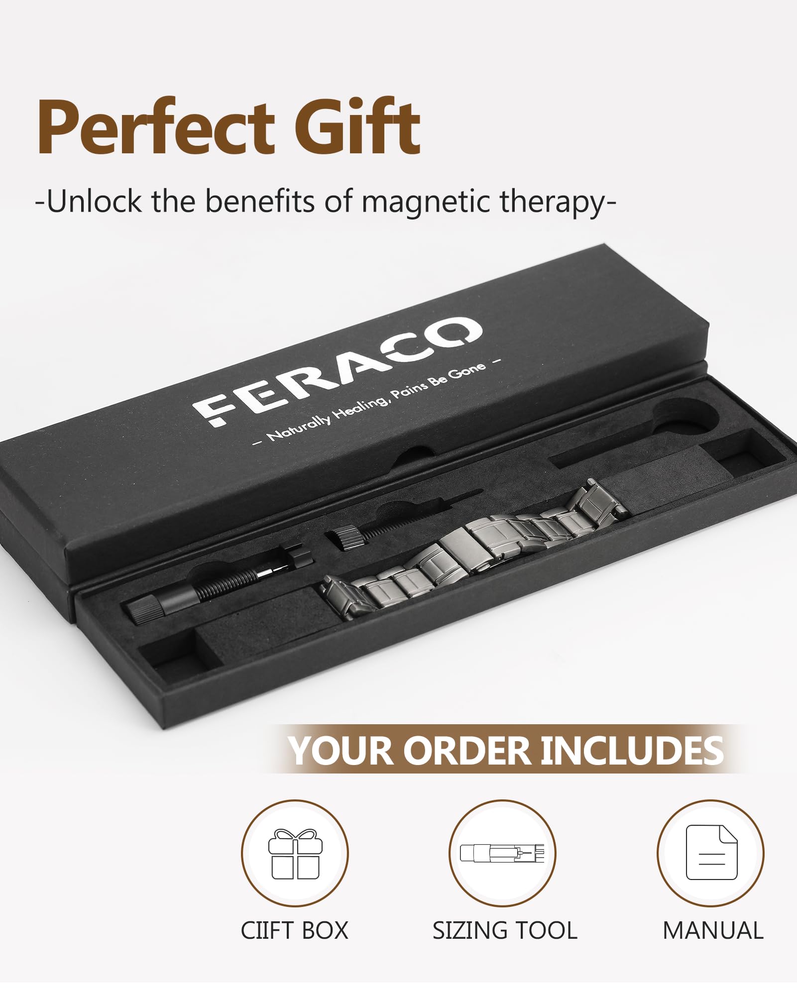 Pulsera Feraco lista para uso diario, resistente al agua y duradera
