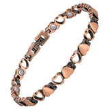 Feraco pulsera tobillo cobre con corazón, complemento elegante para cualquier ocasión.
