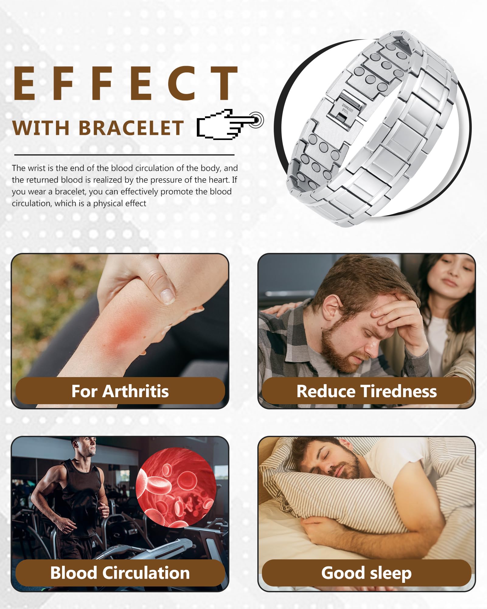 Pulsera Feraco resistente al agua, adecuada para ritmo diario activo.