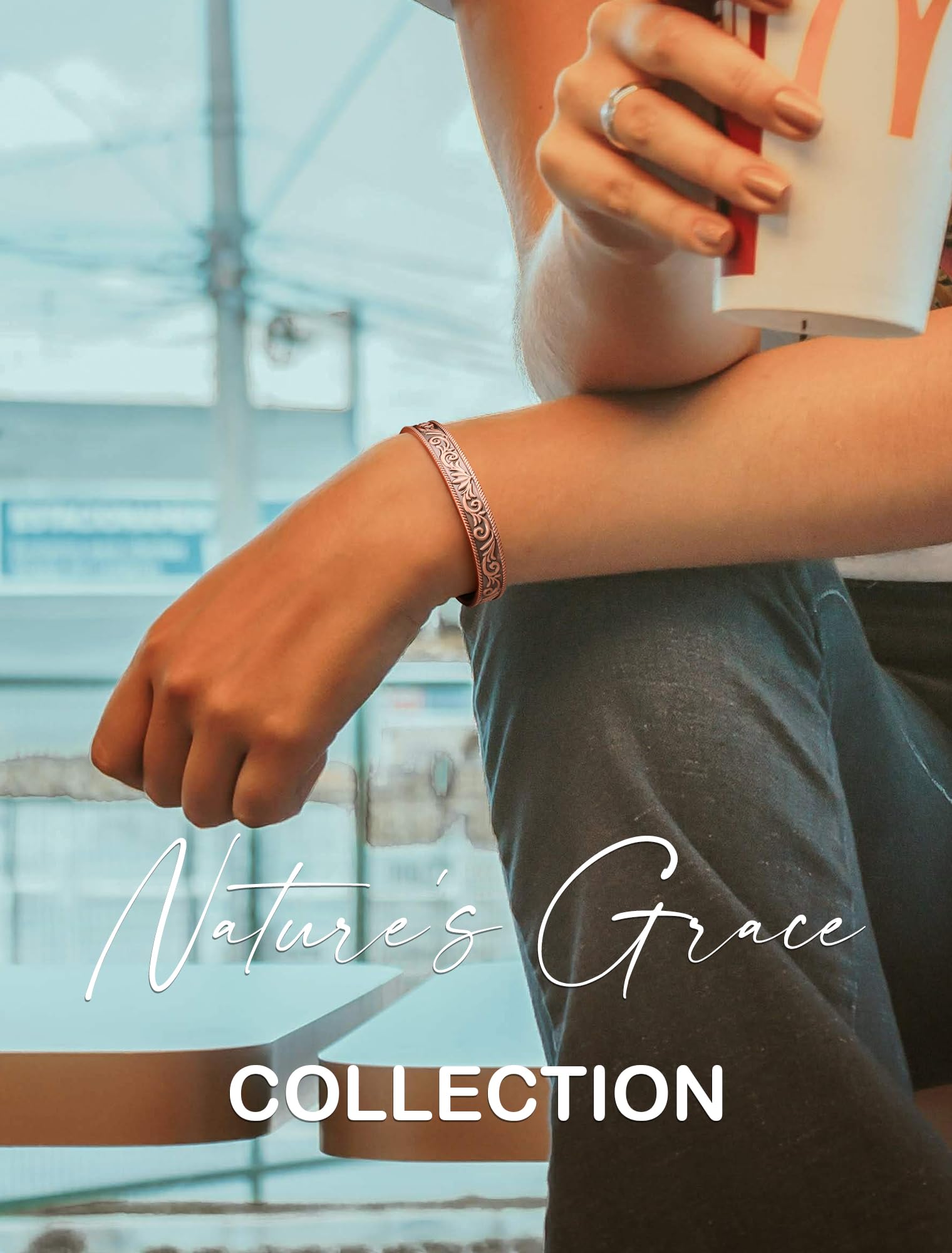 Uso diario con estilo: pulsera magnética Feraco para mujer combinable