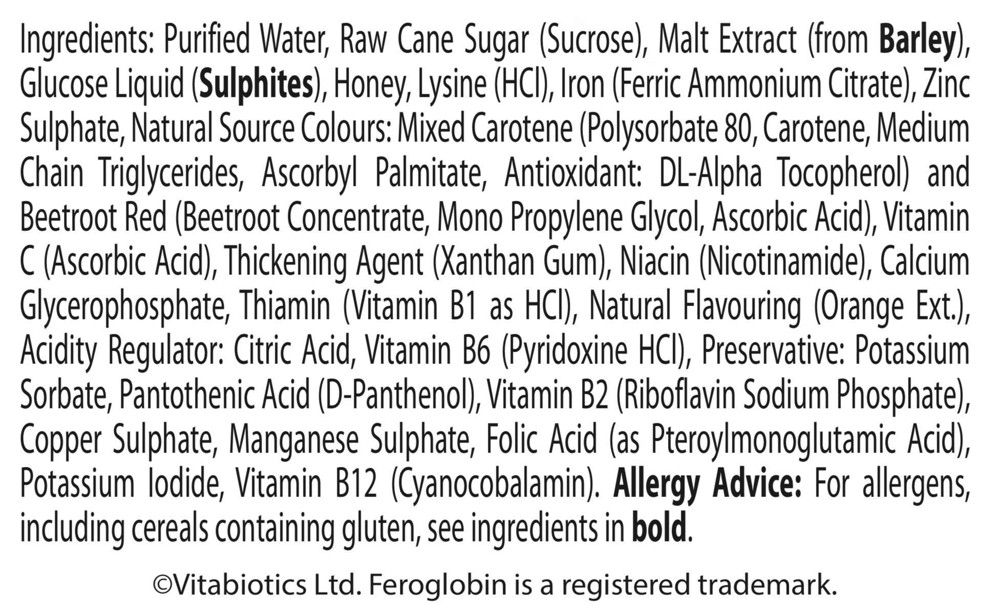 Feroglobin ingredientes clave hierro B6 B12 y folato para apoyar energía