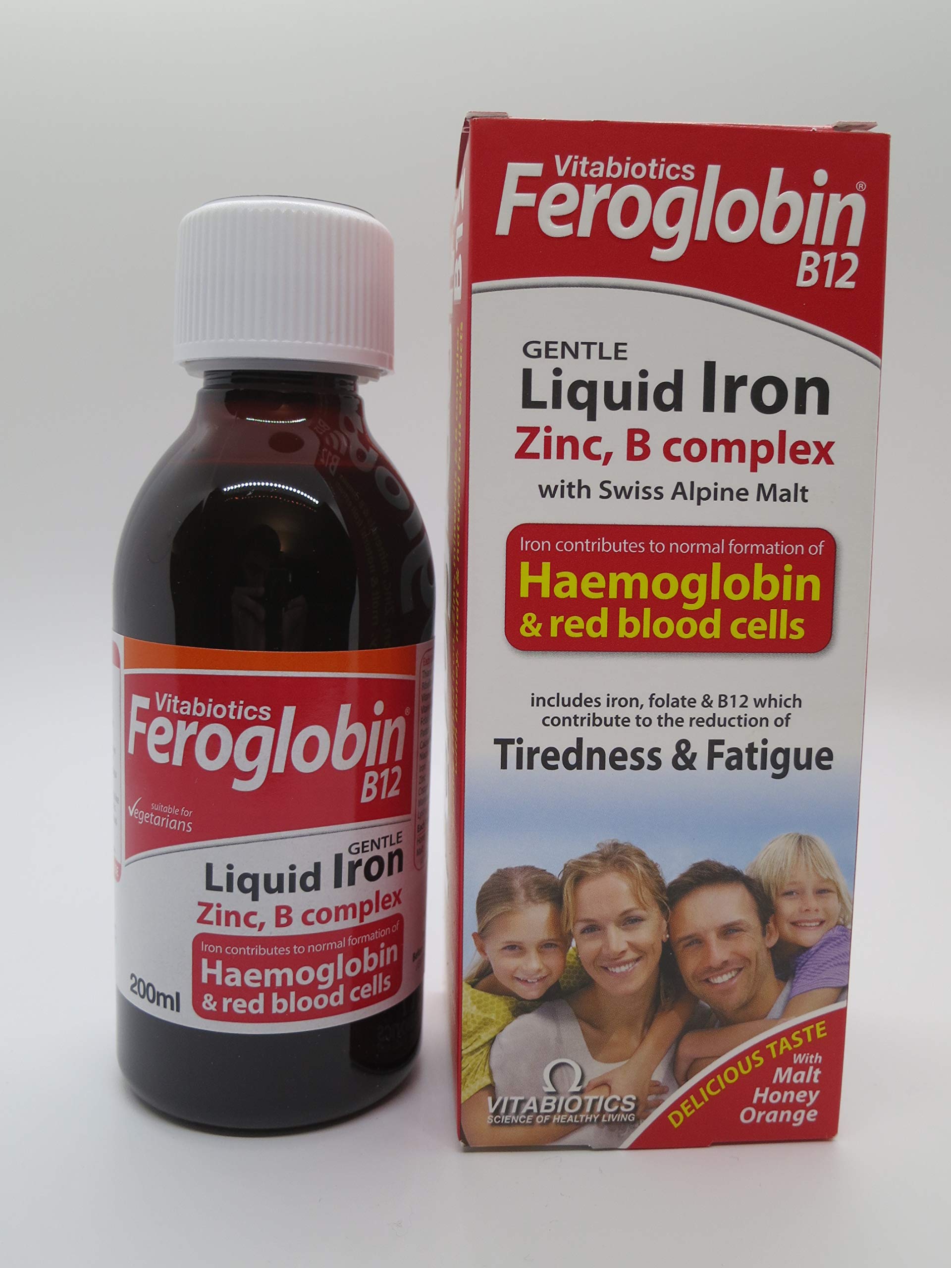 Empaque práctico de Feroglobin para uso diario en adultos y embarazadas