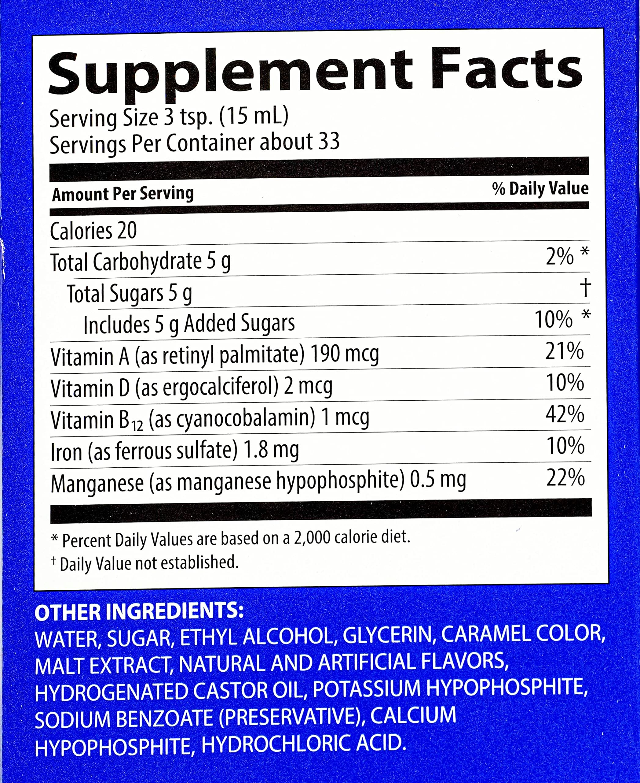 Ferrol Compound: ingredientes clave como hierro para apoyar la salud diaria.