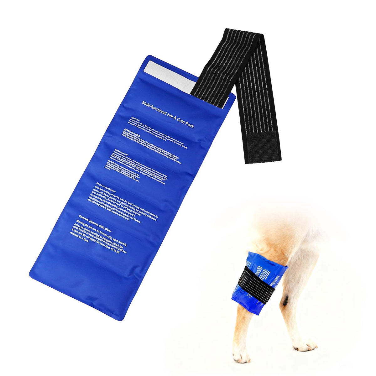 Fevbcnrj, compresa de gel para rodilla, apoyo cómodo para perros activos