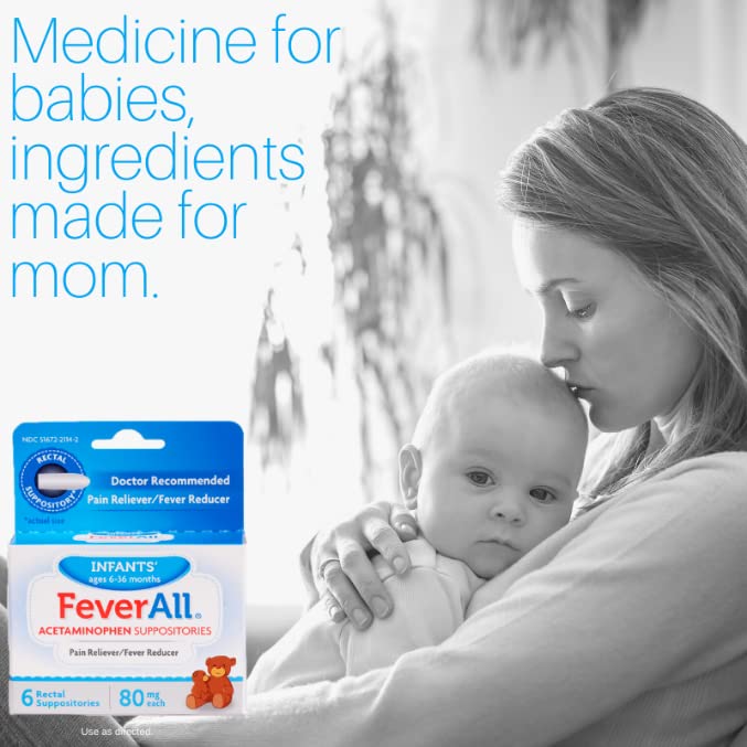 Dosis exacta de 80 mg por supositorio FeverAll.