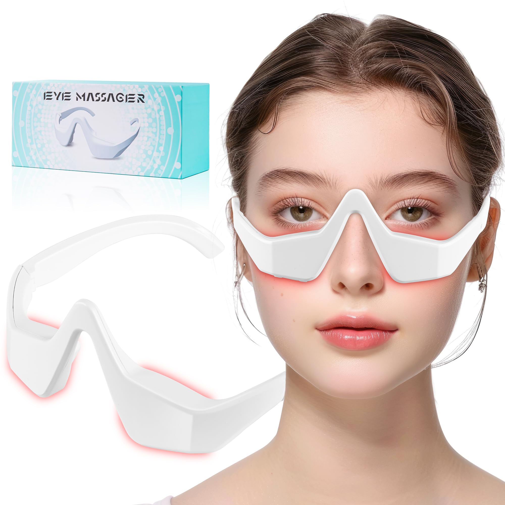 FGHJU gafas luz roja para los ojos, potenciando revitalización suave de la piel.