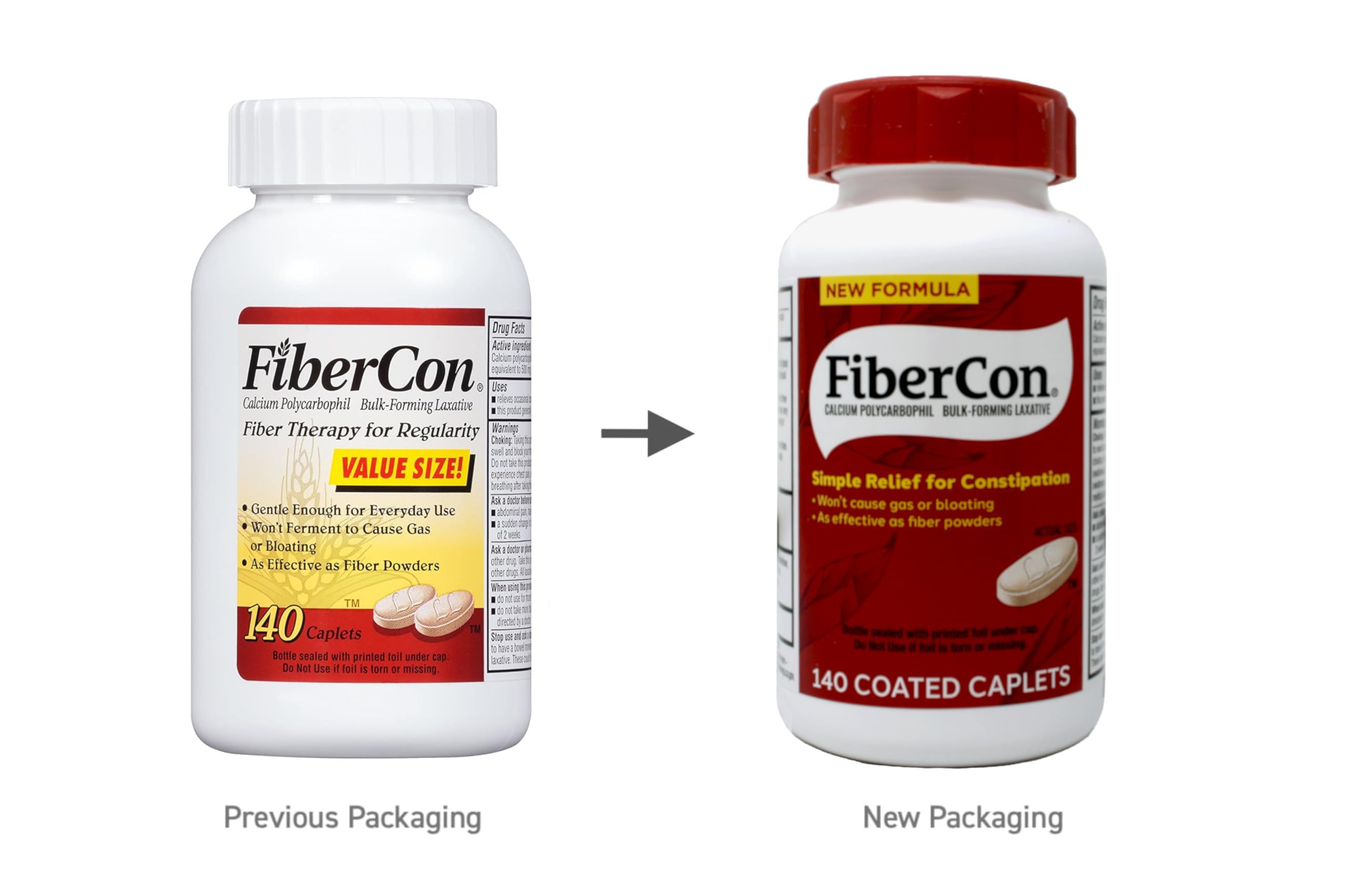 Capsulas de FiberCon dentro de la botella para fácil acceso.