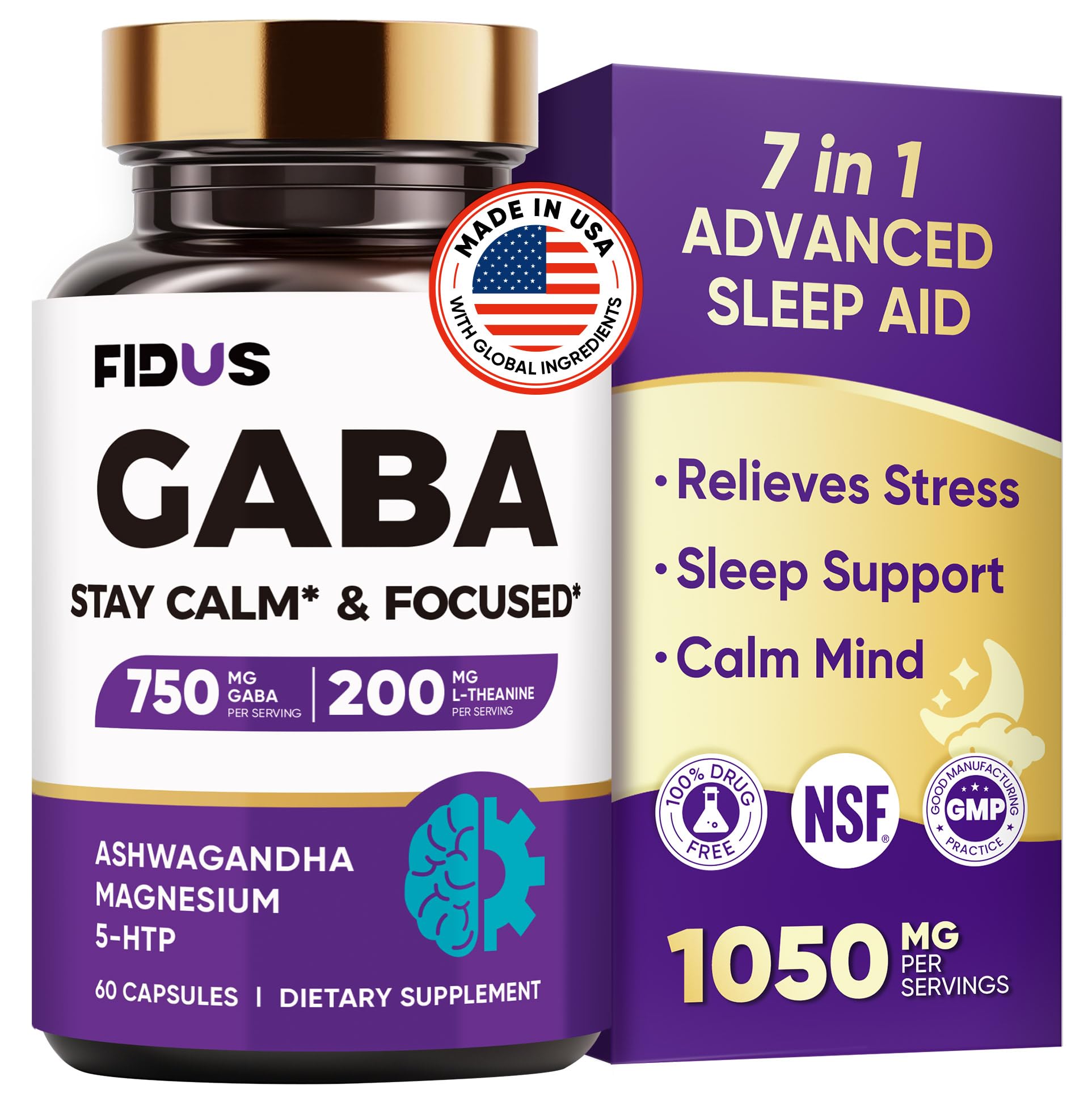 Botella de Fidus para sueño sin melatonina, favorece descanso natural.