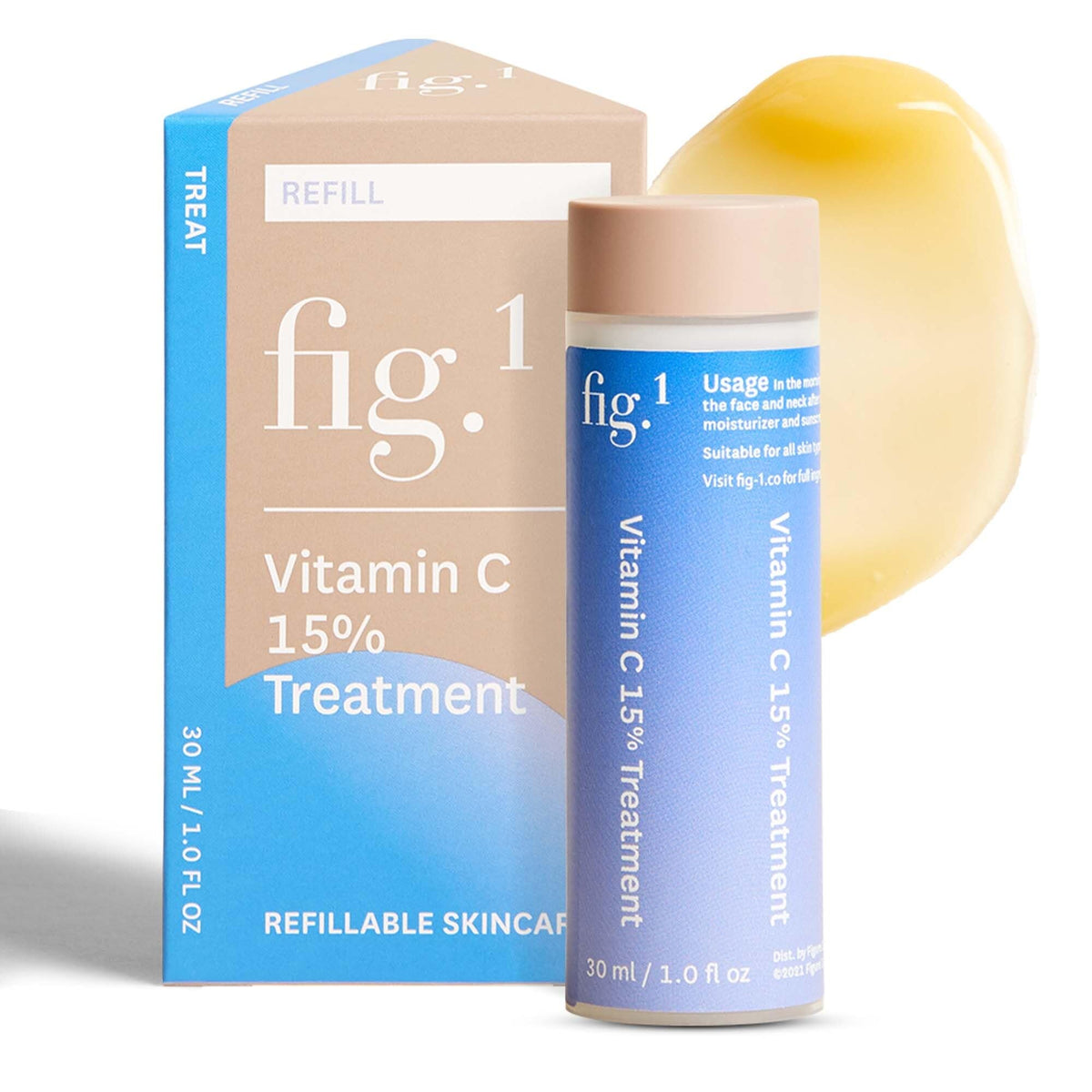 Cartucho relleno de Fig.1 Vitamina C 15% para recargar sin residuos.