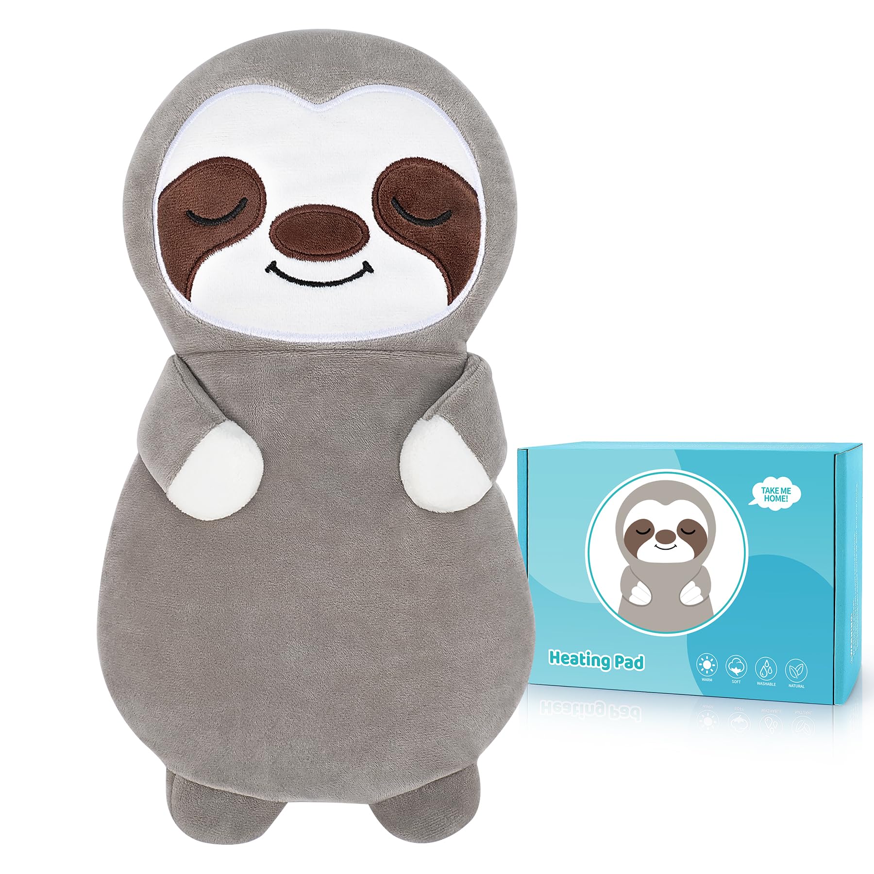 Sloth de Fighting to Achieve, almohadilla caliente microondas 32x18 cm para dolor ligero