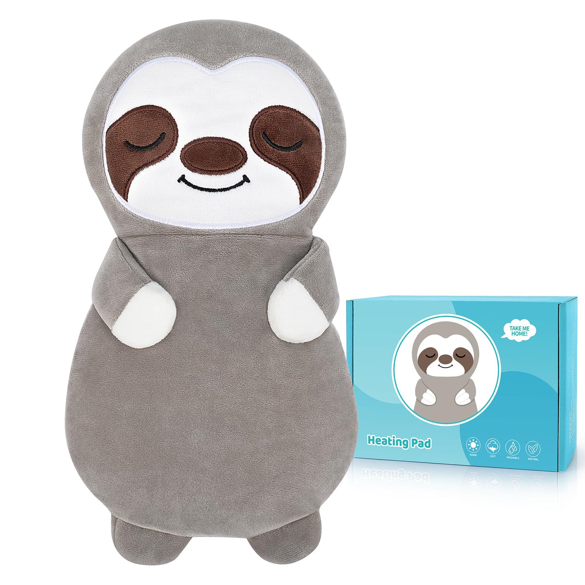 Sloth de Fighting to Achieve, almohadilla caliente microondas 32x18 cm para dolor ligero
