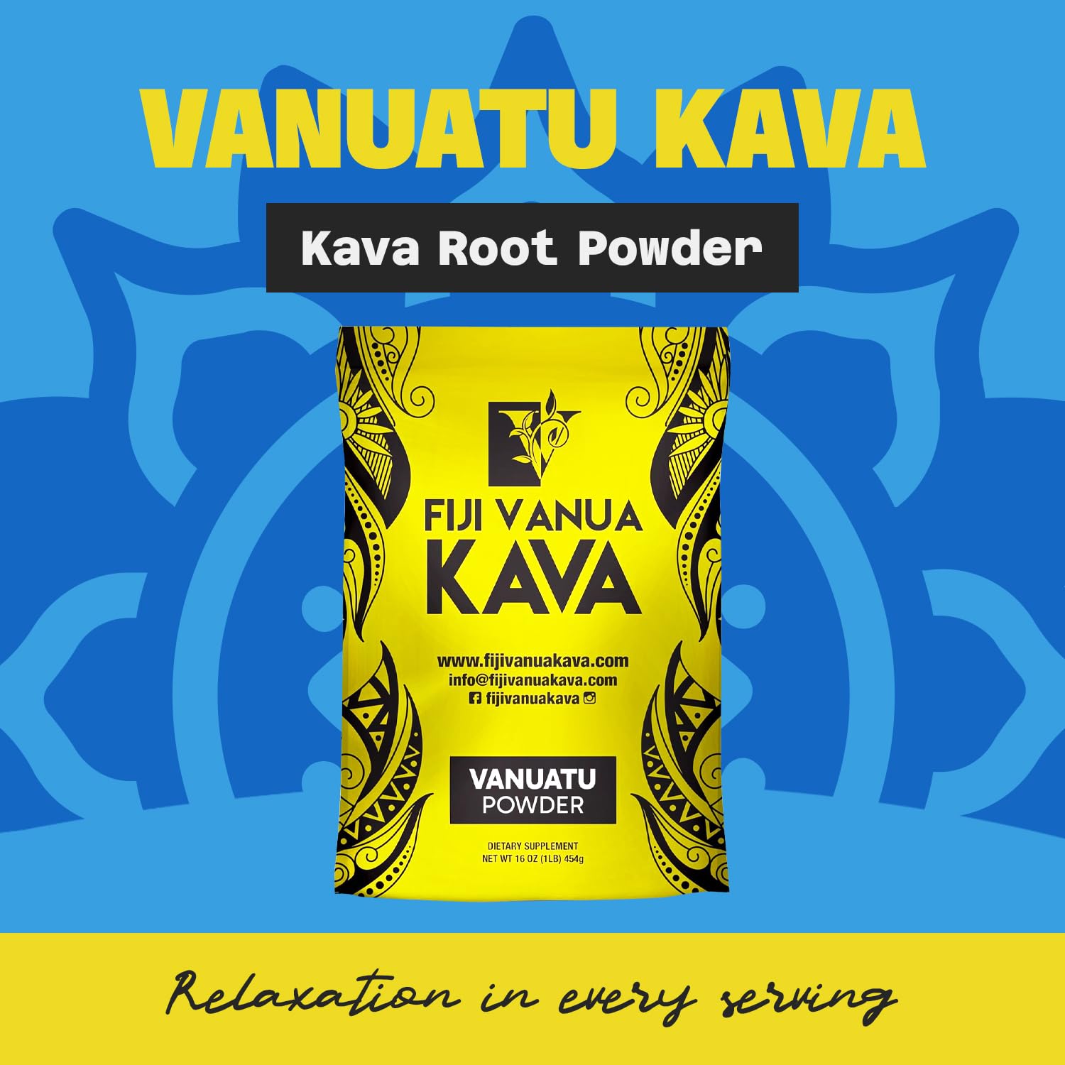 Raíz lateral seca de Fiji Vanua Kava, sabor terroso y cuerpo