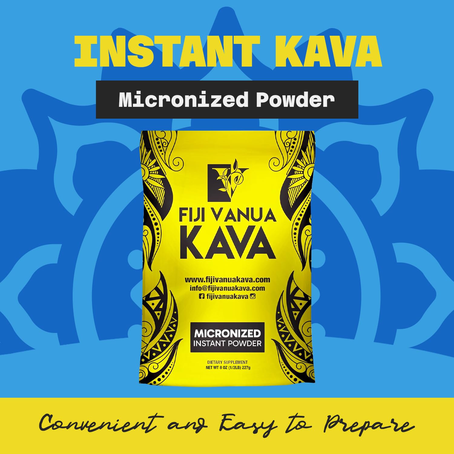 Fiji Vanua Kava, uso portátil, ideal para llevar y preparar en cualquier lugar.