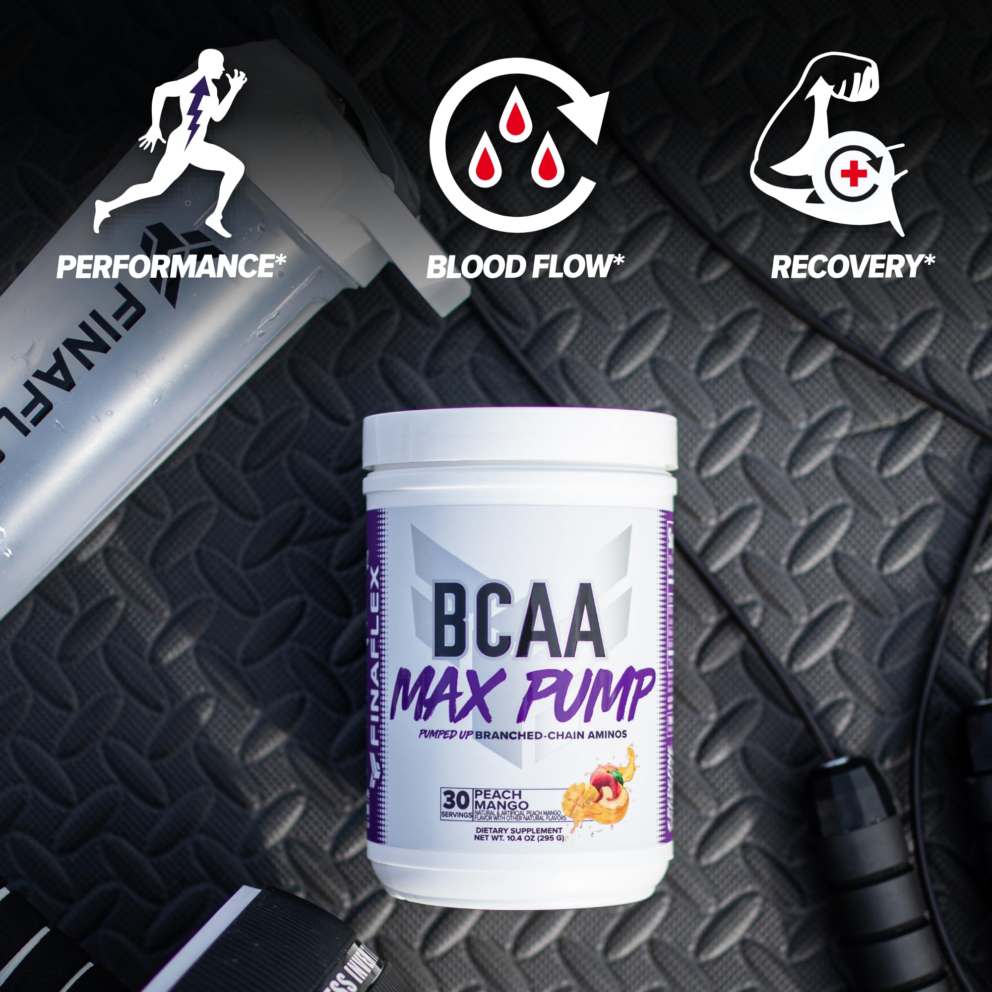 FINAFLEX BCAA MAX PUMP durante el entrenamiento, mejora resistencia y bombeo.