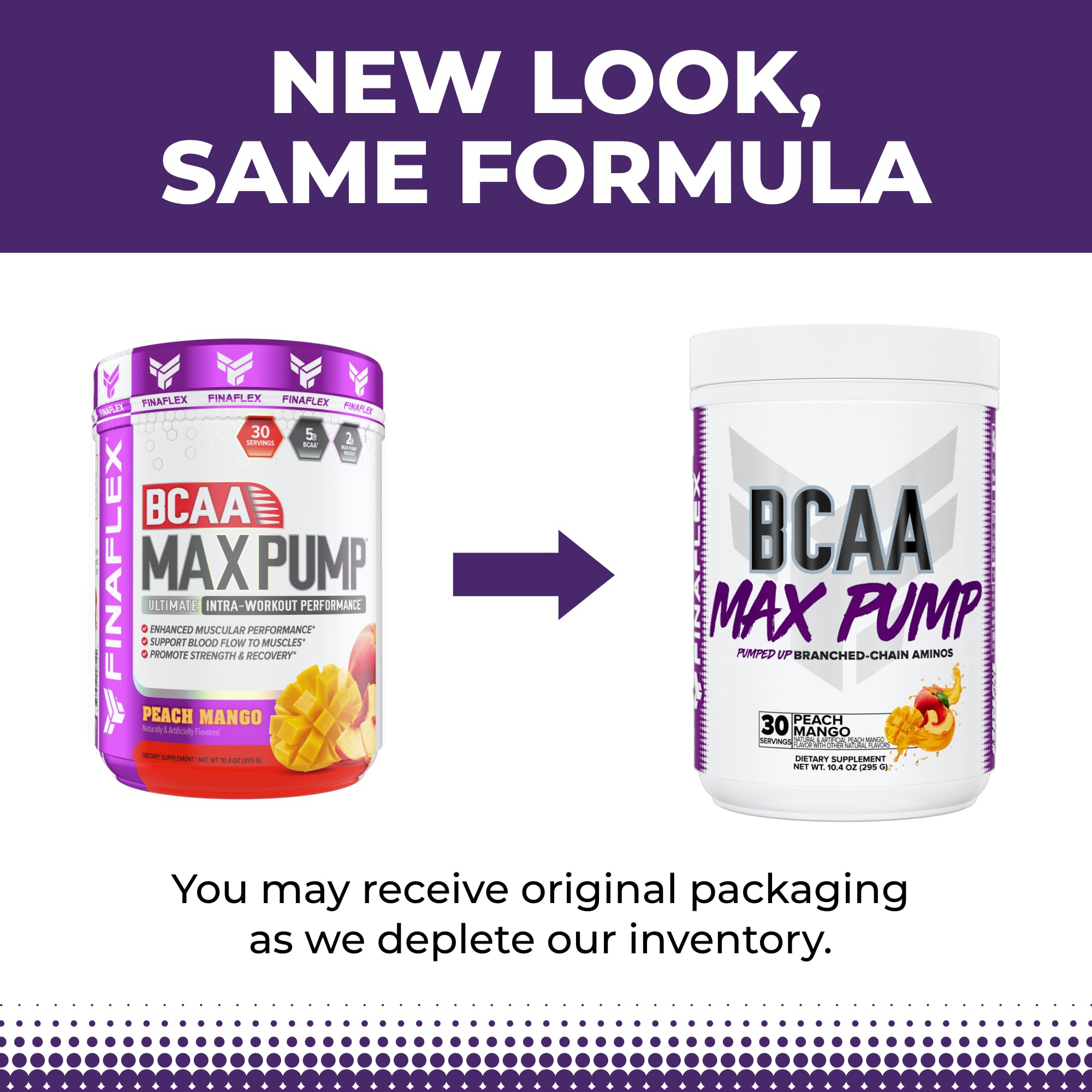 FINAFLEX BCAA MAX PUMP, etiqueta frontal, ingredientes clave para resistencia.