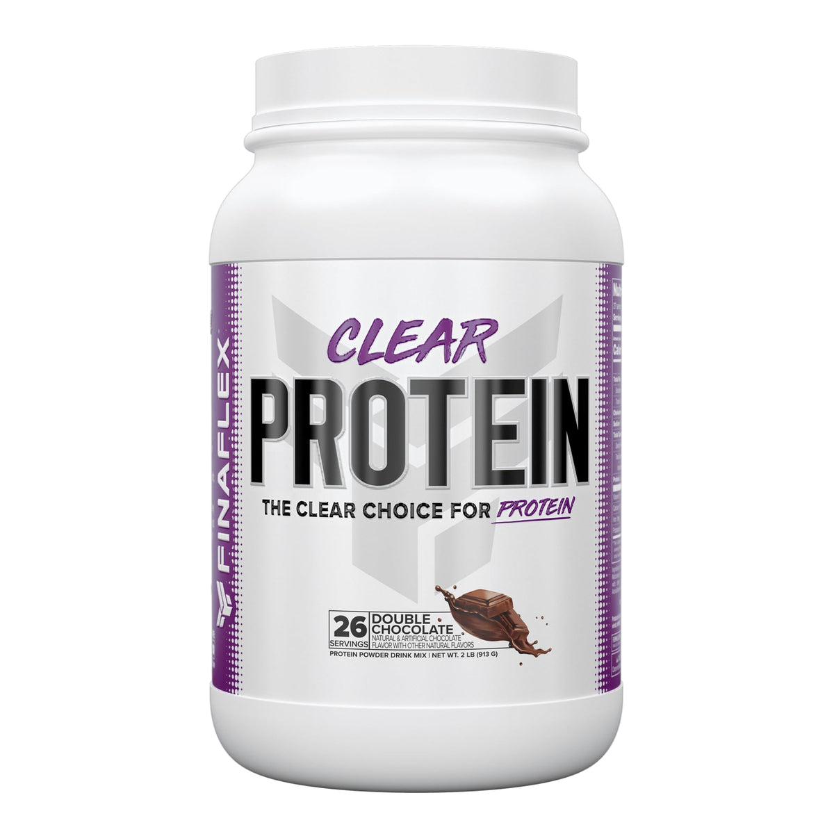 FINAFLEX Proteína Clara, lata de doble chocolate, lista para batido suave y satisfactorio.