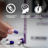 FINAFLEX PX Pro Xanthine, cápsulas sobre mesa, energía para el día.