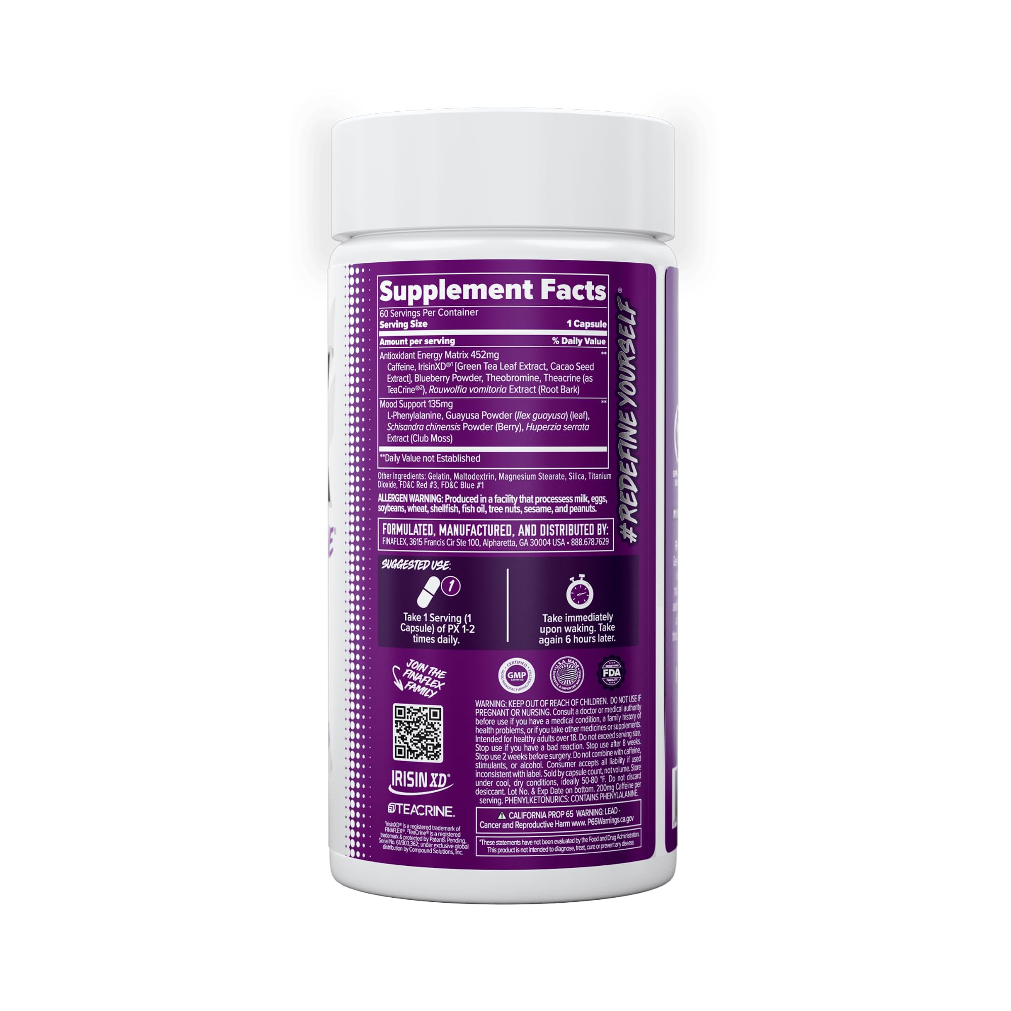 FINAFLEX PX Pro Xanthine, estilo de vida activo, favorece la productividad.