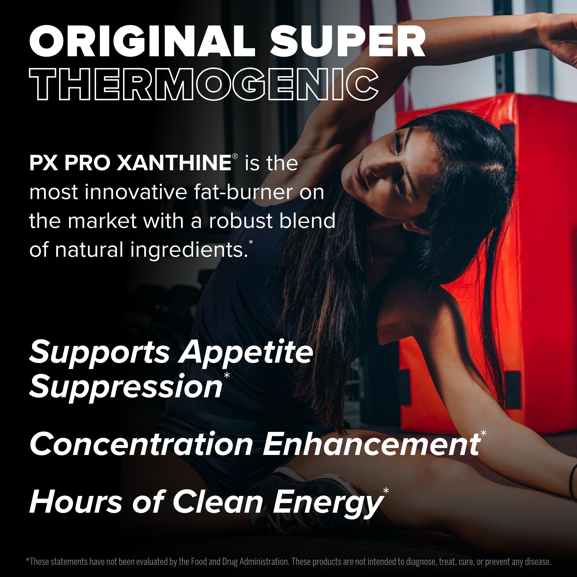 FINAFLEX PX Pro Xanthine, etiqueta de ingredientes, cafeína y TeaCrine.