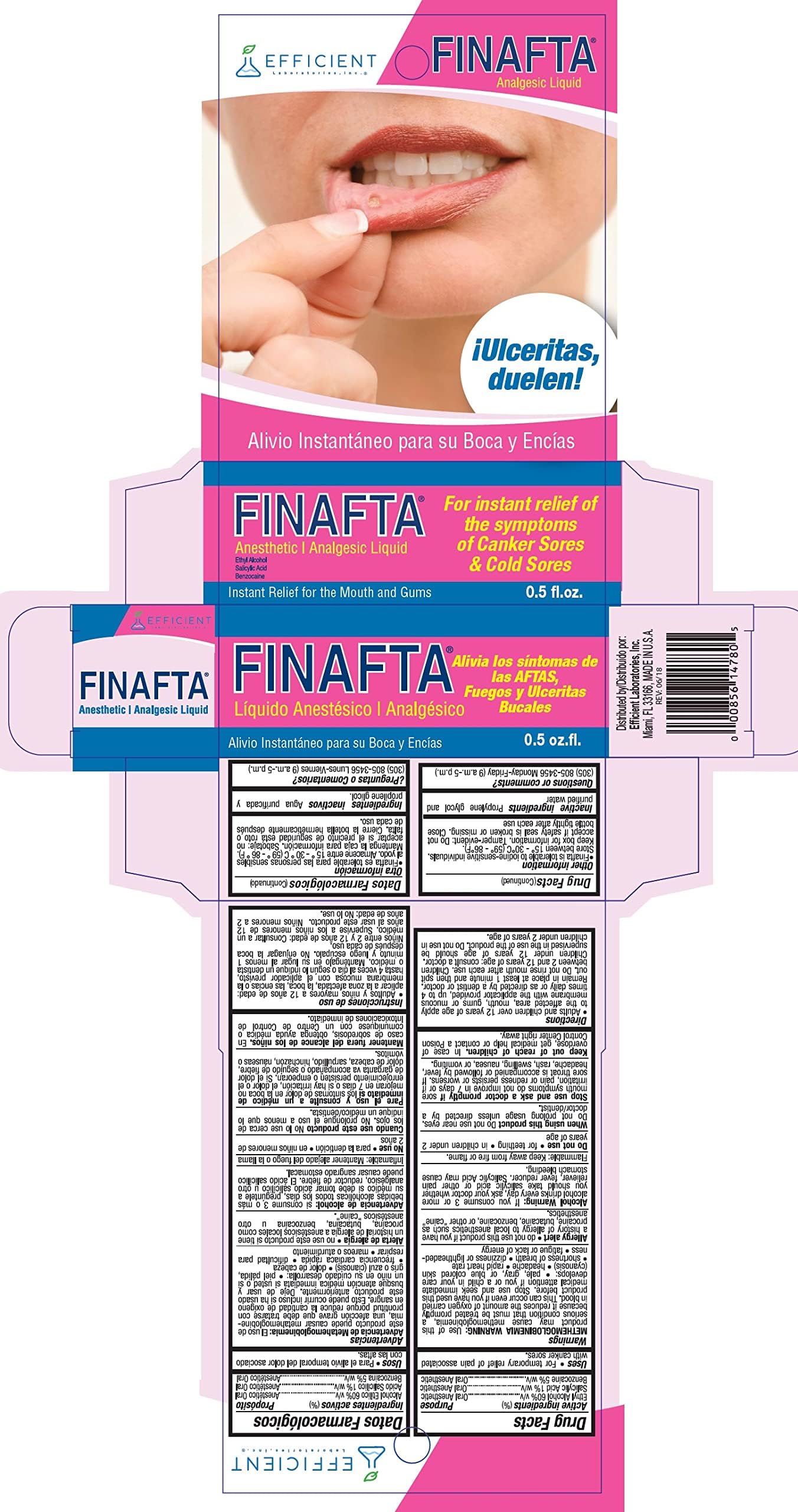 Envase de 0.5 onzas de Finafta, opción portátil para uso puntual.